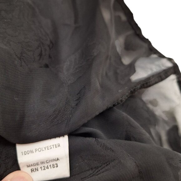 Jon & Anna Black Sheer Floral Burnout Blouse Large Long Sleeve Button-Up Shirt - Picture 5 of 6